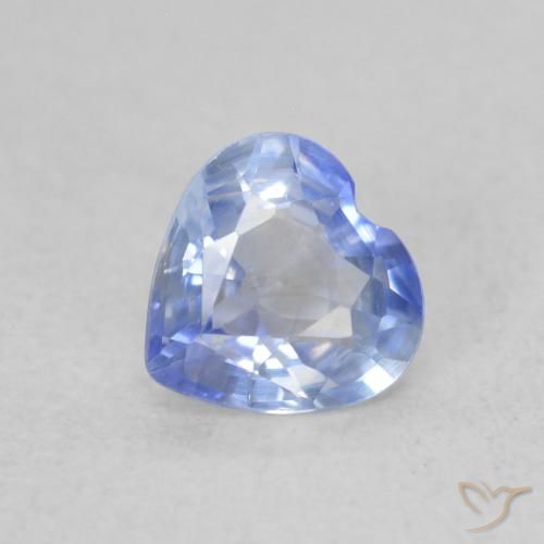 0.54ct 天然 淡蓝色 蓝宝石, 心形, VVS-VS