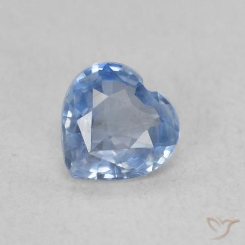 0.43ct 天然 浅蓝色 蓝宝石, 心形, VVS-VS