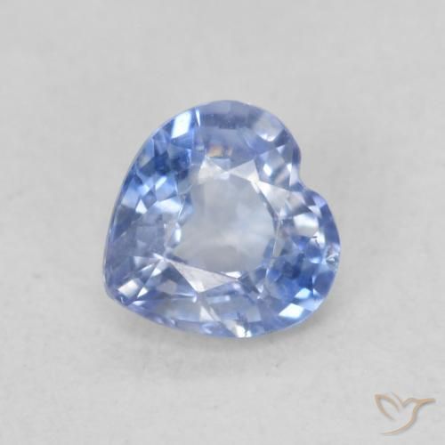 0.58ct 天然 浅蓝色 蓝宝石, 心形, VVS-VS