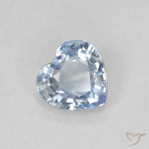 0.49ct 天然 蓝白色 蓝宝石, 心形, VS