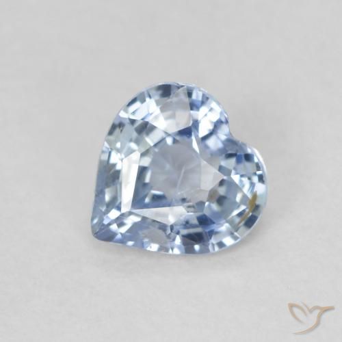 0.48ct 天然 淡天蓝色 蓝宝石, 心形, VS