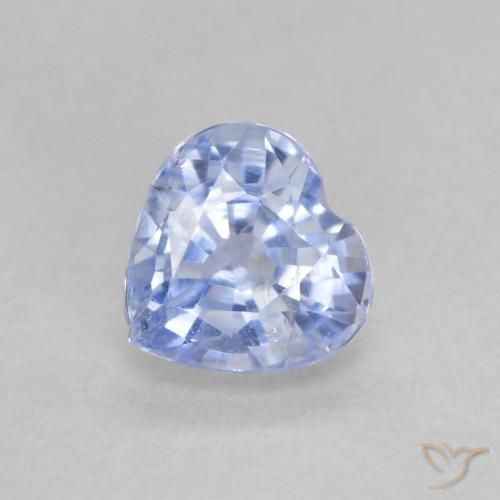 0.58ct 天然 浅蓝色 蓝宝石, 心形, VS