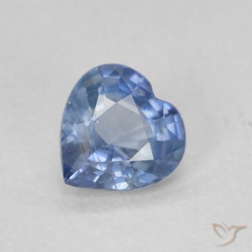 0.49ct 天然 非常浅的蓝色 蓝宝石, 心形, VS