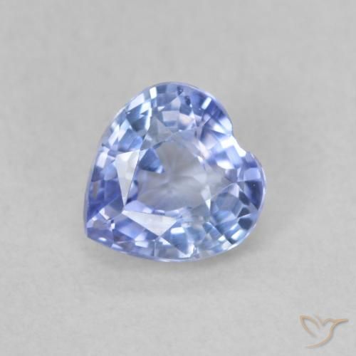 0.59ct 天然 淡蓝色 蓝宝石, 心形, VVS-VS