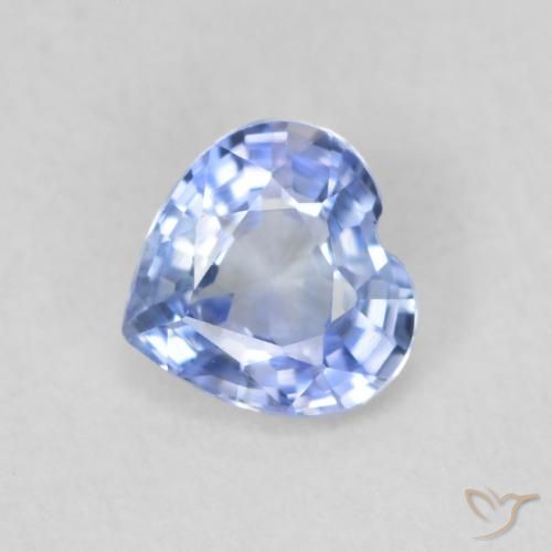 0.53ct 天然 浅蓝色 蓝宝石, 心形, VVS-VS