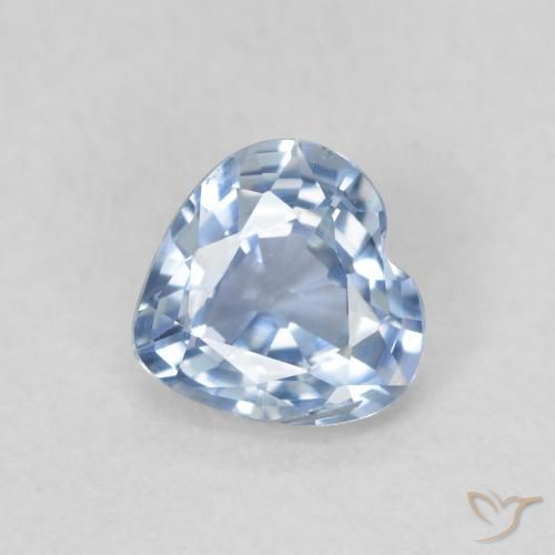 0.52ct 天然 浅蓝色 蓝宝石, 心形, VVS-VS