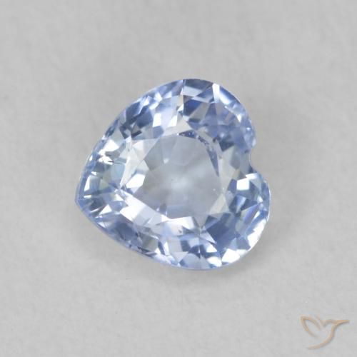 0.57ct 天然 浅淡蓝 蓝宝石, 心形, VVS-VS