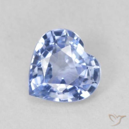 0.67ct 天然 浅蓝色 蓝宝石, 心形, VVS-VS