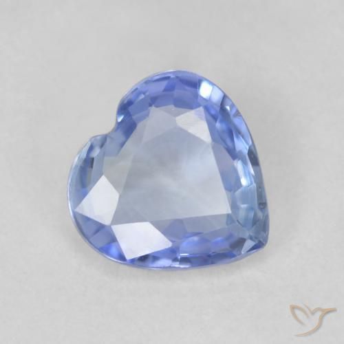 0.62ct 天然 浅蓝色 蓝宝石, 心形, VVS-VS