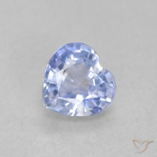 0.54ct 天然 淡蓝色 蓝宝石, 心形, VVS-VS