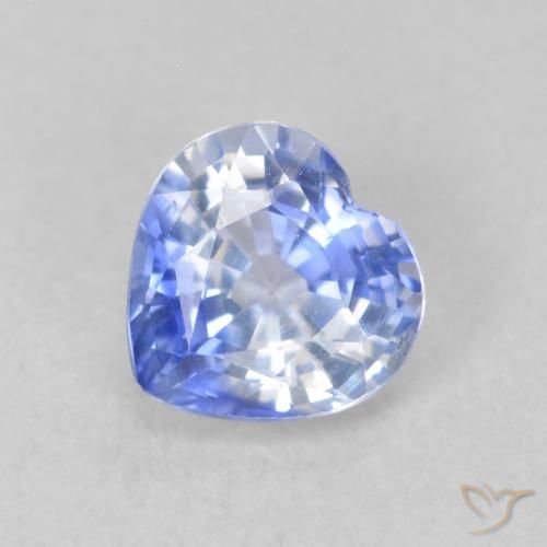 0.75ct 天然 浅蓝色 蓝宝石, 心形, VVS-VS