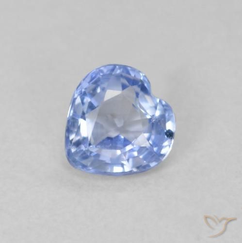 0.44ct 天然 淡蓝色 蓝宝石, 心形, VVS-VS