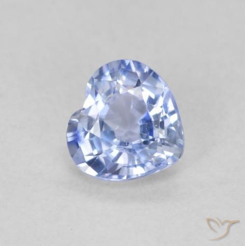 0.55ct 天然 浅蓝色 蓝宝石, 心形, VS