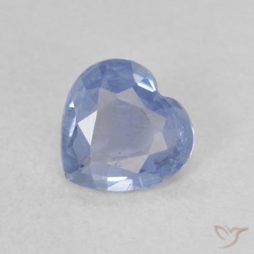 0.48ct 天然 浅淡蓝 蓝宝石, 心形, VS