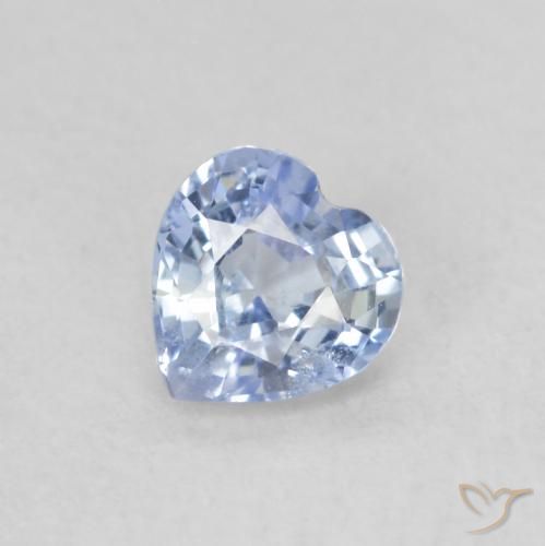 0.49ct 天然 淡蓝色 蓝宝石, 心形, VS