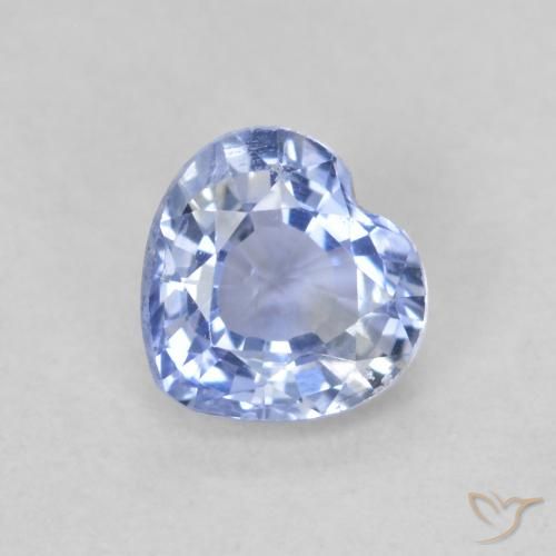 0.64ct 天然 淡蓝色 蓝宝石, 心形, VS