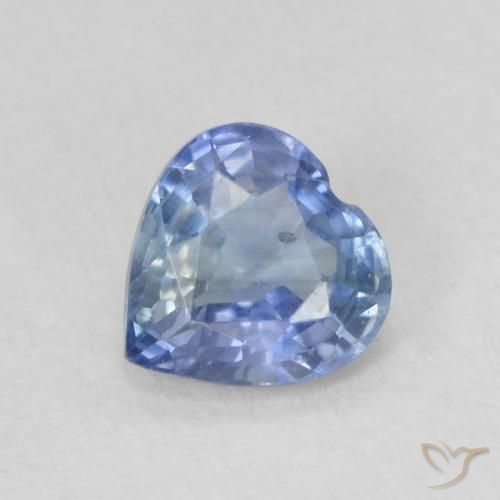 0.58ct 天然 浅蓝色 蓝宝石, 心形, VS