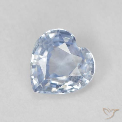 0.55ct 天然 非常浅的蓝色 蓝宝石, 心形, VS