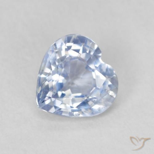 0.63ct 天然 蓝白色 蓝宝石, 心形, VS