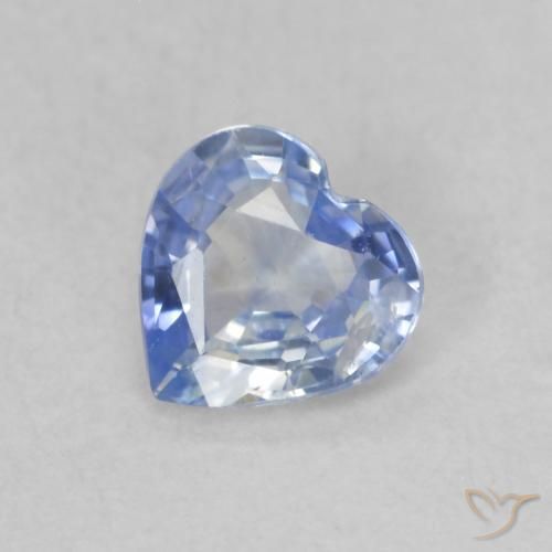 0.44ct 天然 淡蓝色 蓝宝石, 心形, VS