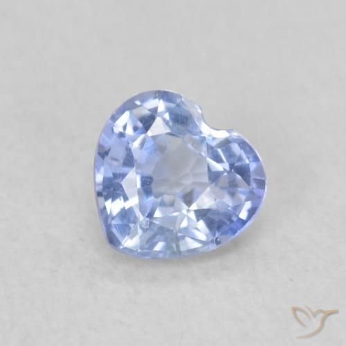 0.34ct 天然 浅蓝色 蓝宝石, 心形, VVS-VS