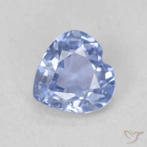 0.43ct 天然 浅紫蓝色 蓝宝石, 心形, VVS-VS