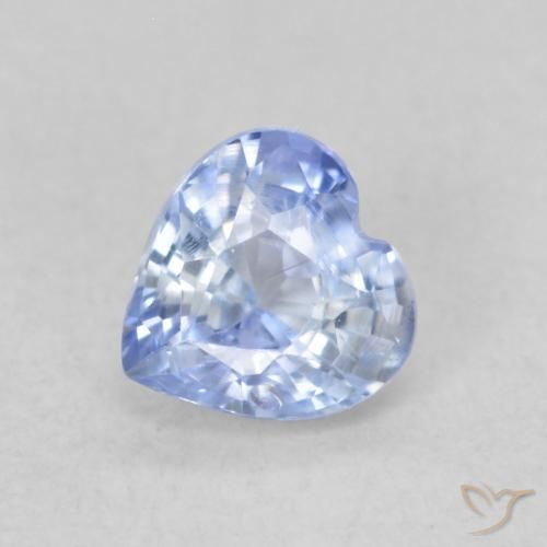 0.43ct 天然 淡蓝色 蓝宝石, 心形, VVS-VS