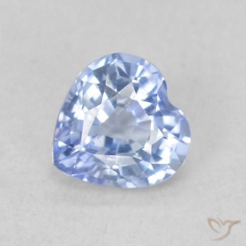0.48ct 天然 淡蓝色 蓝宝石, 心形, VVS-VS
