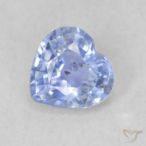 0.50ct 天然 浅蓝色 蓝宝石, 心形, VS