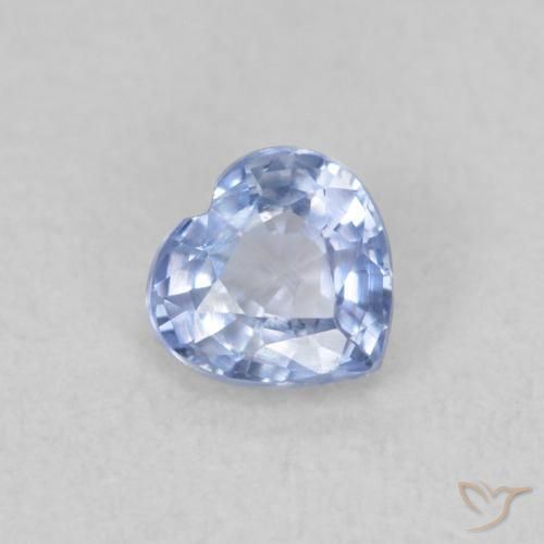 0.40ct 天然 浅蓝色 蓝宝石, 心形, VS