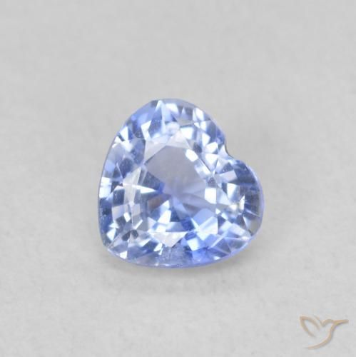 0.44ct 天然 淡蓝色 蓝宝石, 心形, VS