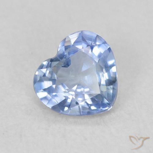 0.39ct 天然 浅蓝色 蓝宝石, 心形, VS