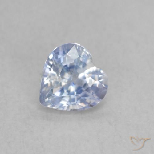 0.42ct 天然 蓝白色 蓝宝石, 心形, VS