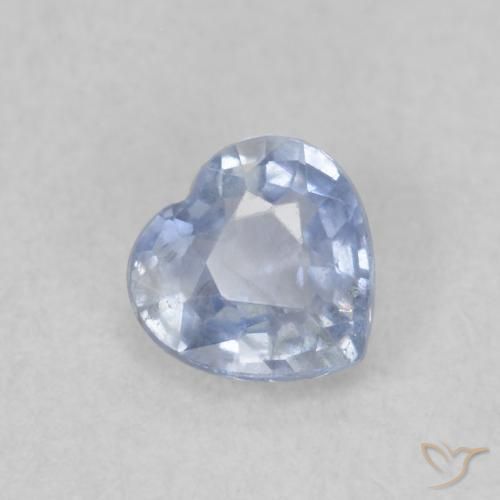 0.50ct 天然 非常浅的蓝色 蓝宝石, 心形, VS