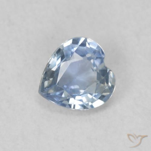0.33ct 天然 浅蓝色 蓝宝石, 心形, VS