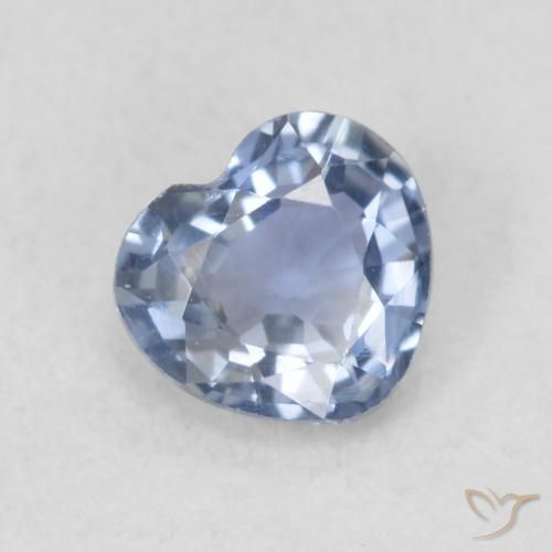 0.42ct 天然 浅紫蓝色 蓝宝石, 心形, VVS-VS