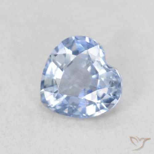 0.40ct 天然 淡蓝色 蓝宝石, 心形, VVS-VS