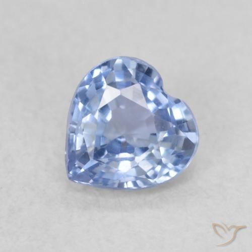0.43ct 天然 浅蓝色 蓝宝石, 心形, VVS-VS