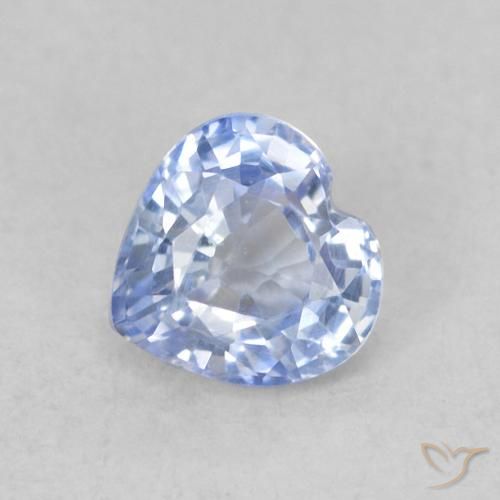 0.42ct 天然 浅蓝色 蓝宝石, 心形, VVS-VS