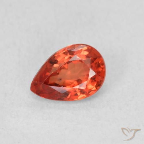 0.55ct 天然 红橙色 蓝宝石, 梨形, VS
