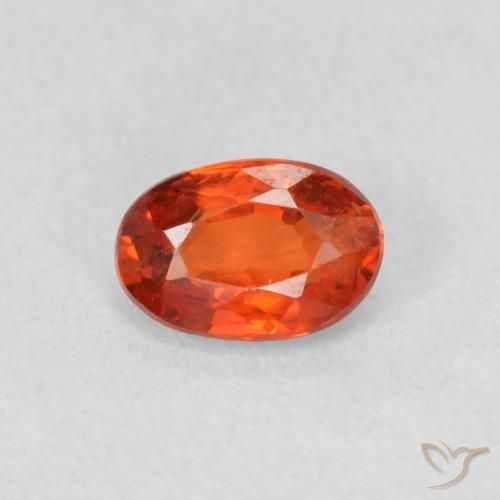 0.62ct 天然 暖橙 蓝宝石, 椭圆形, VS