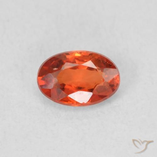 0.56ct 天然 暖橙 蓝宝石, 椭圆形, VS