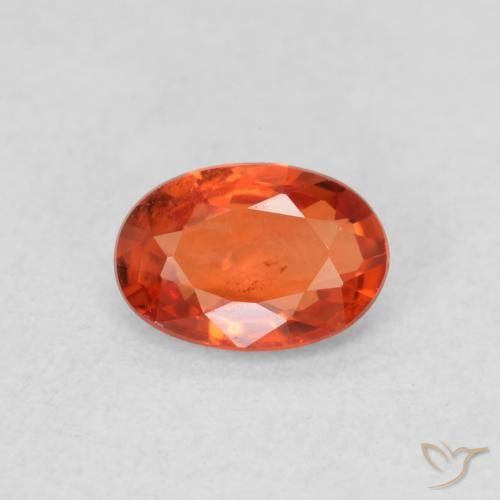 0.58ct 天然 火橙 蓝宝石, 椭圆形, VS
