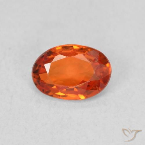 0.57ct 天然 暖橙 蓝宝石, 椭圆形, VS