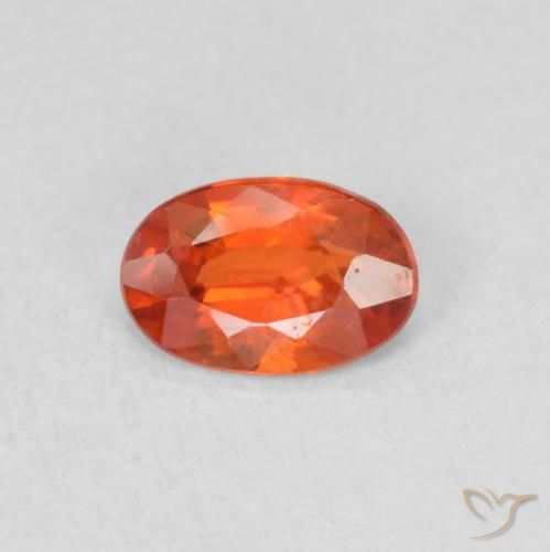 0.52ct 天然 火橙 蓝宝石, 椭圆形, VS