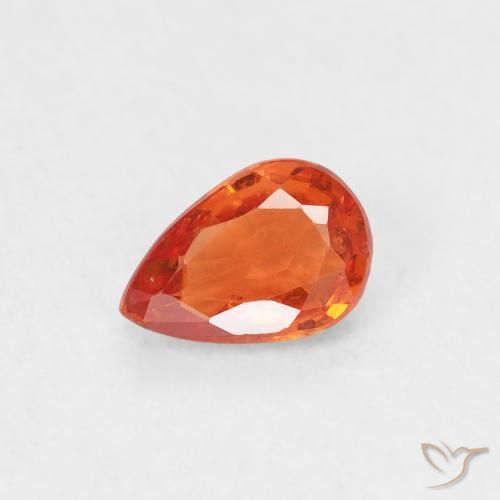 0.50ct 天然 浓橙色 蓝宝石, 梨形, VS