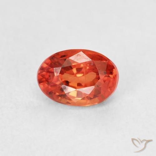 0.78ct 天然 暖橙 蓝宝石, 椭圆形, VS