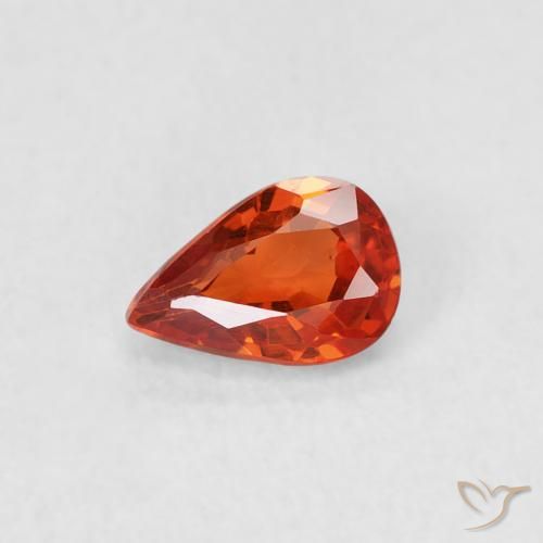 0.52ct 天然 火橙 蓝宝石, 梨形, VS