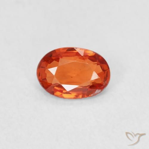 0.44ct 天然 红橙色 蓝宝石, 椭圆形, VS