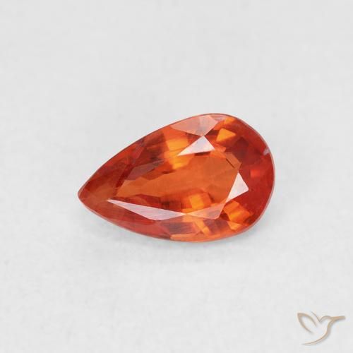 0.55ct 天然 红橙色 蓝宝石, 梨形, VS
